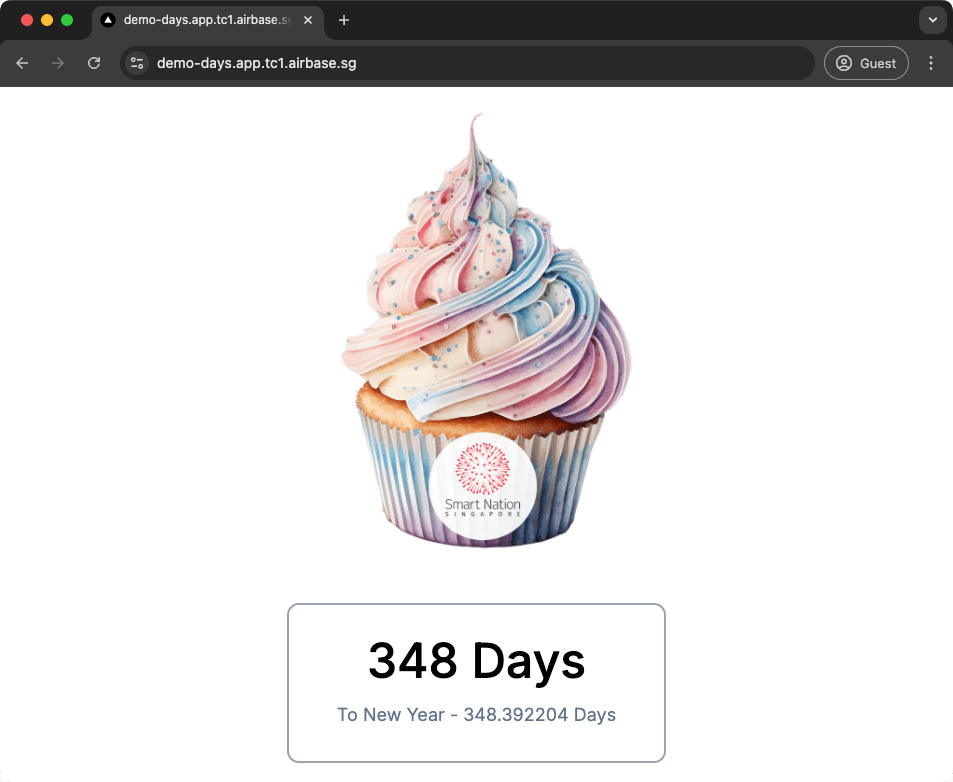 Screenshot of demo app deployed on Airbase